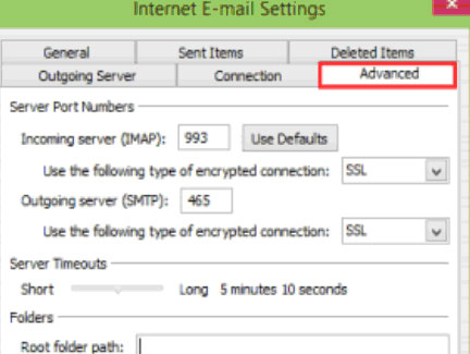 IMAP Outlook Step6